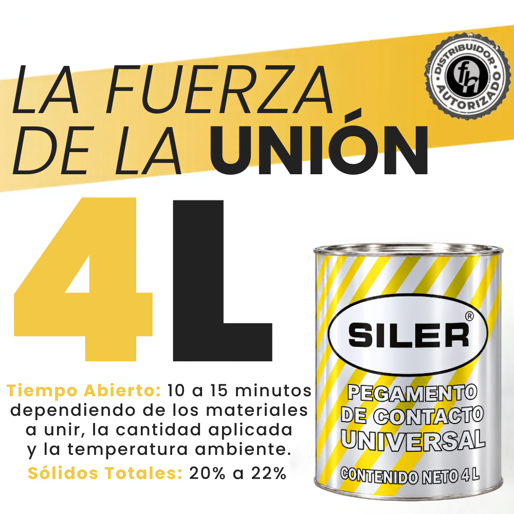 Pegamento Universal De Contacto Siler Amarillo 4 Litros