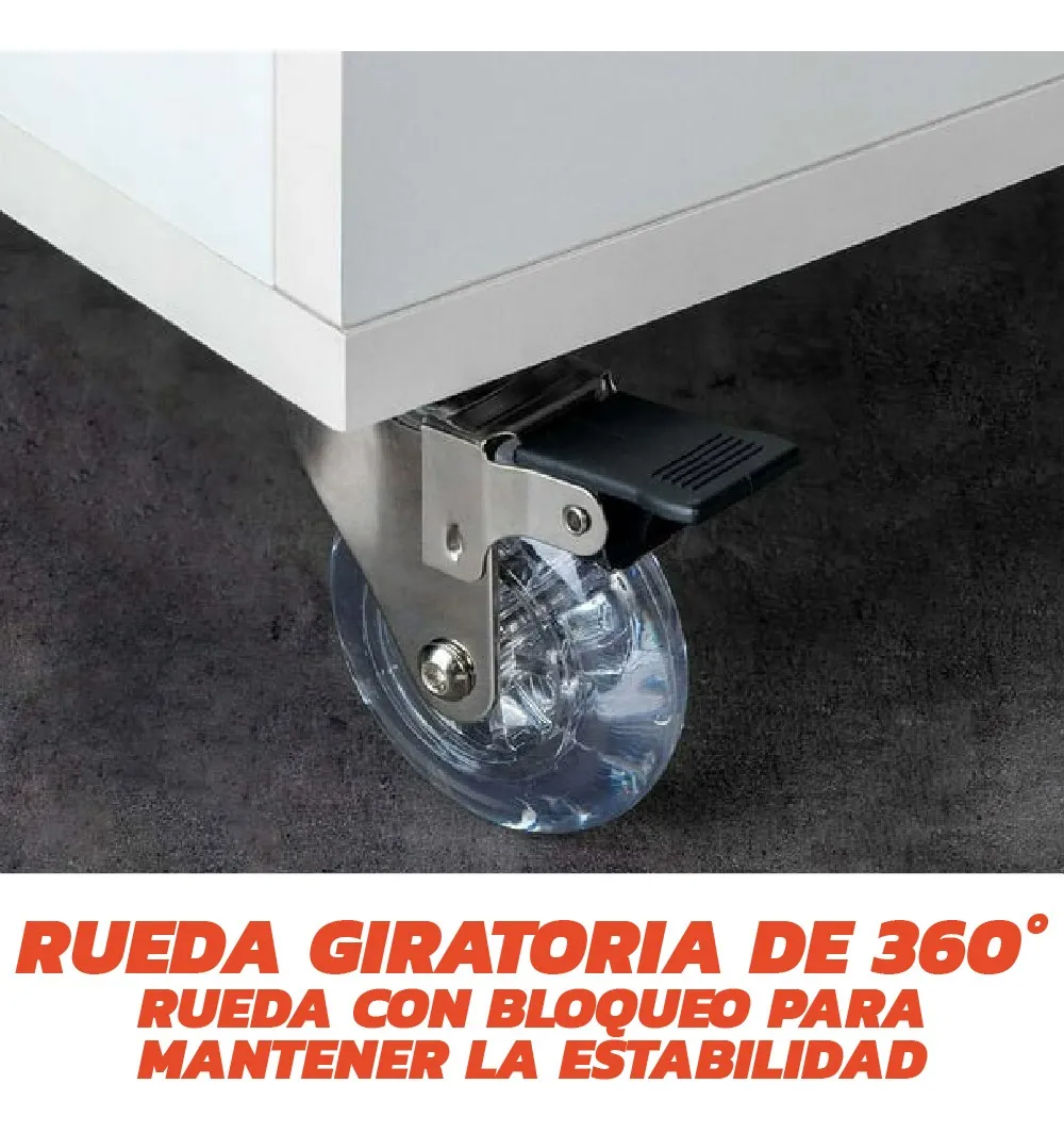 Rodaja Rueda Transparente 35 mm Con Placa Y Freno 1 Pieza