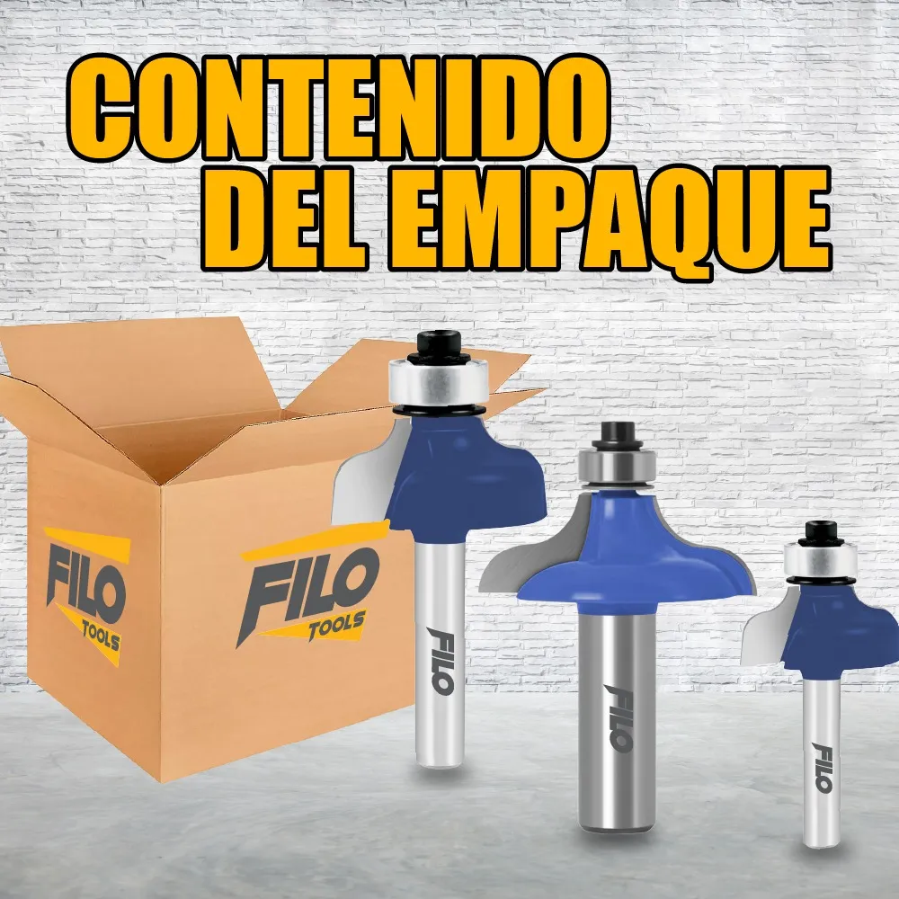 Set 3 Piezas Broca Para Router Rebajadora de Madera Pecho Paloma