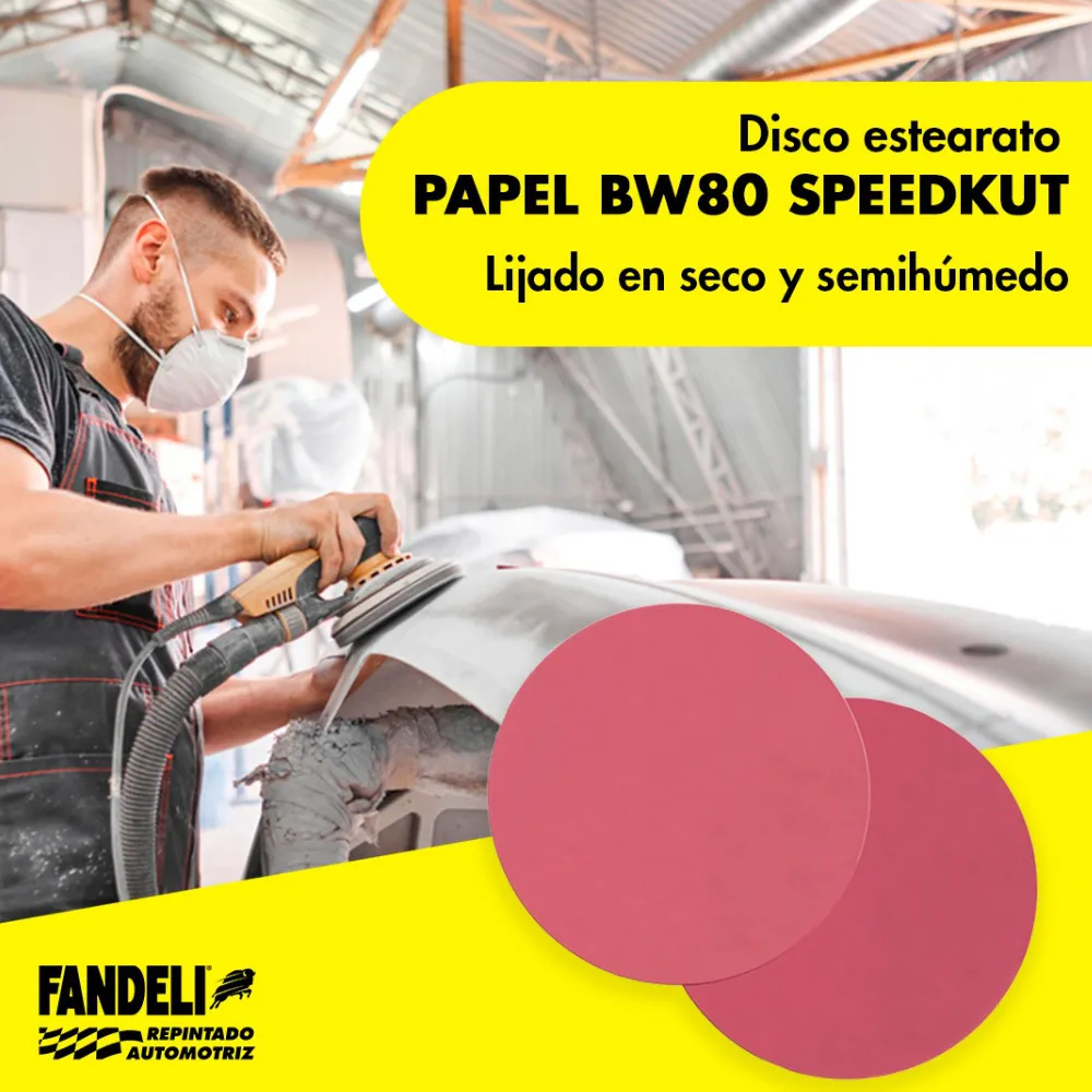 Disco Lija Speedkut Gripit 5" Ciego Grano 80 Fandeli 100 Piezas 73173