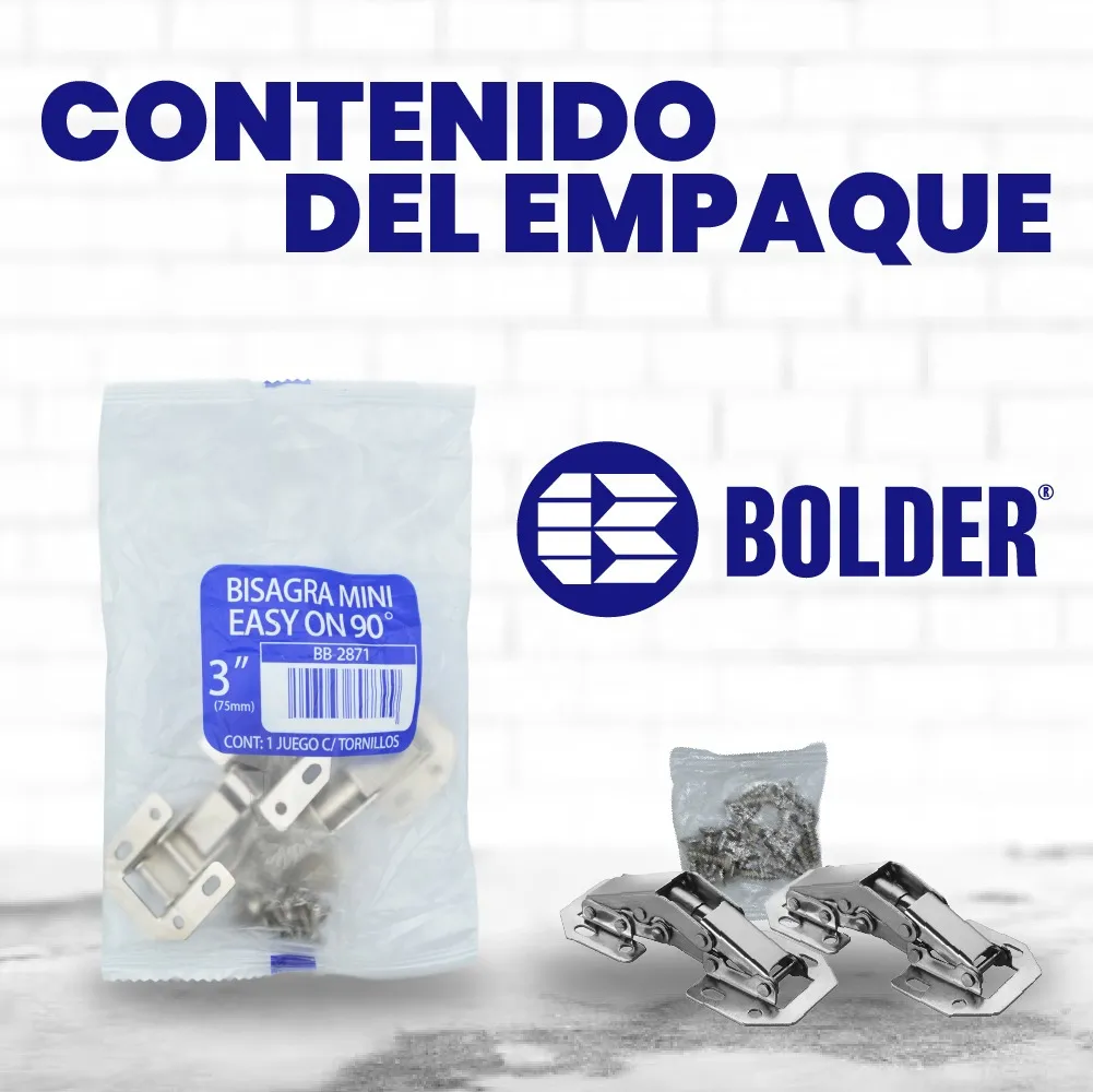 Bisagra Bidimensional Oculta Mini de Sobreponer 90° Ferrari  Easy On 2 Piezas