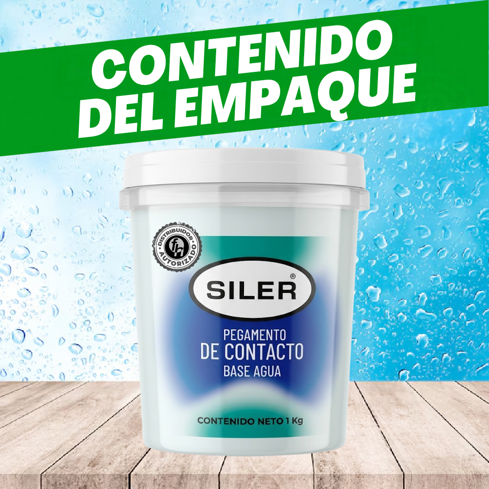 Pegamento De Contacto Base Agua Siler 1 Litro Azul Verdoso