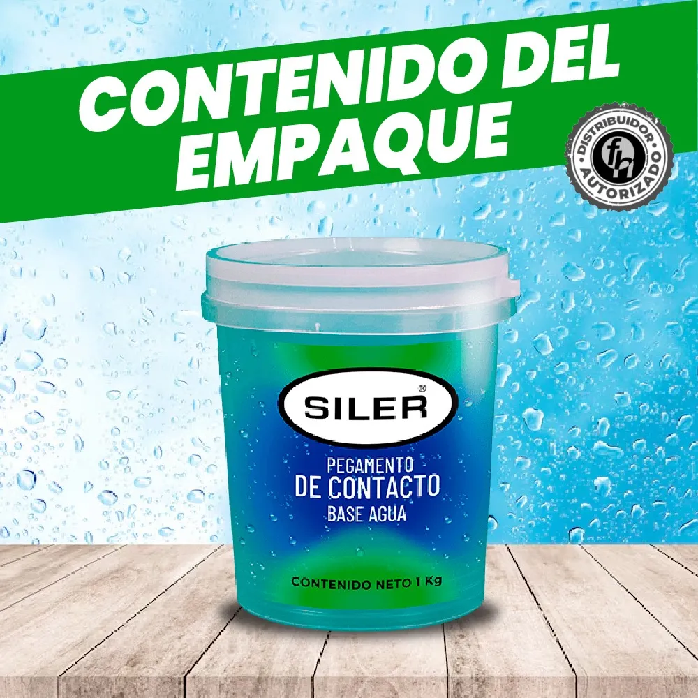 Pegamento De Contacto Base Agua Siler 1 Litro Azul Verdoso