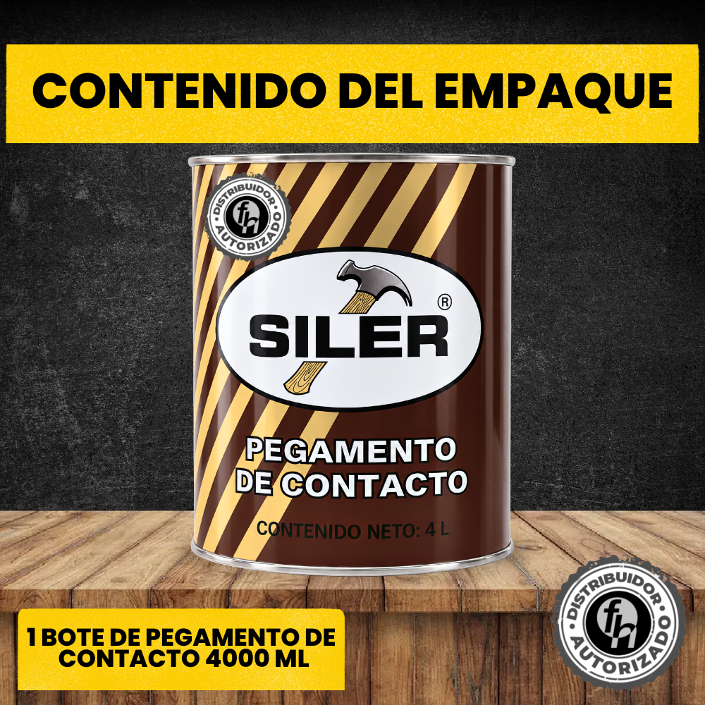 Pegamento Universal De Contacto Amarillo Siler Línea Dorada 4 Litros