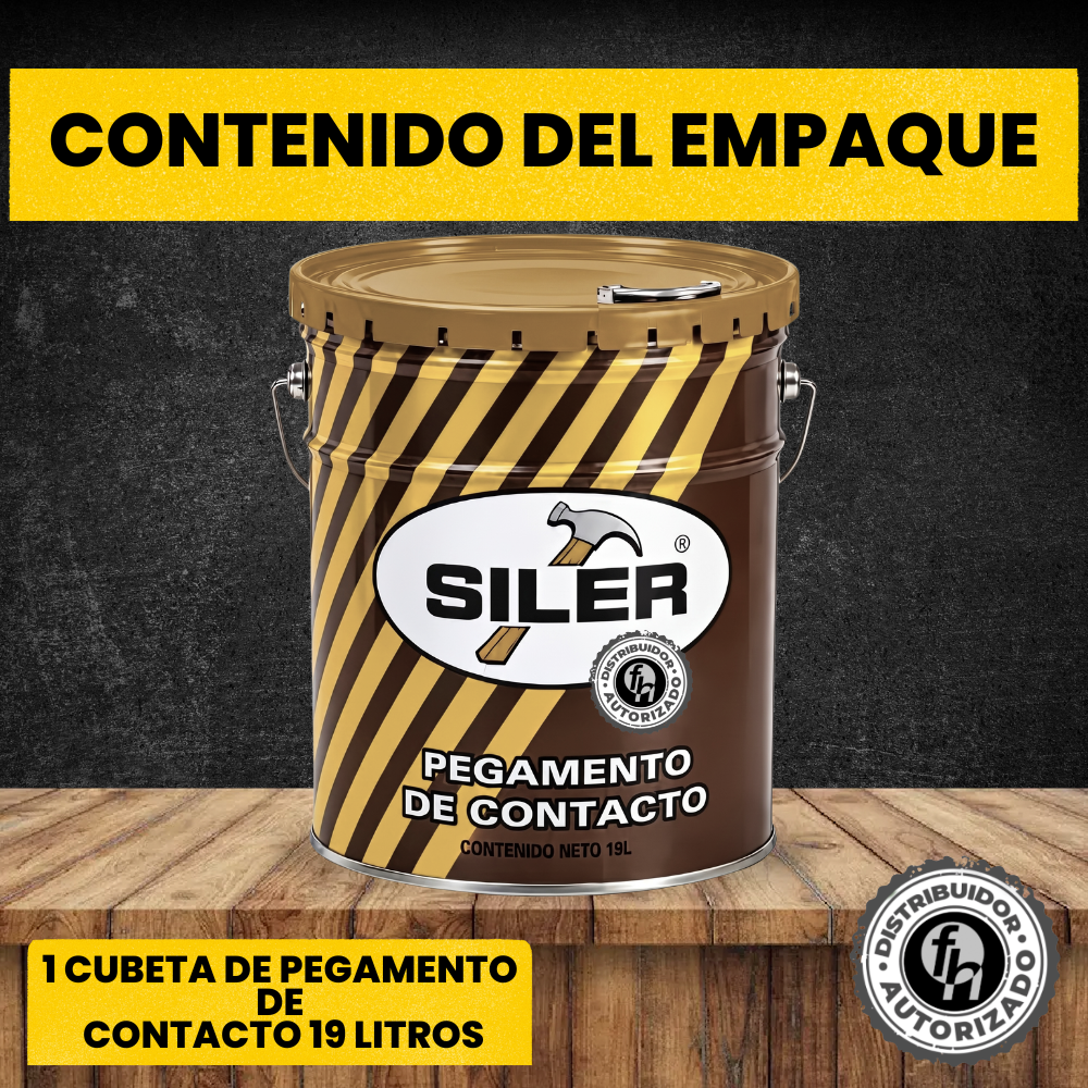 Pegamento Universal De Contacto Amarillo Siler Línea Dorada Cubeta 19 Litros