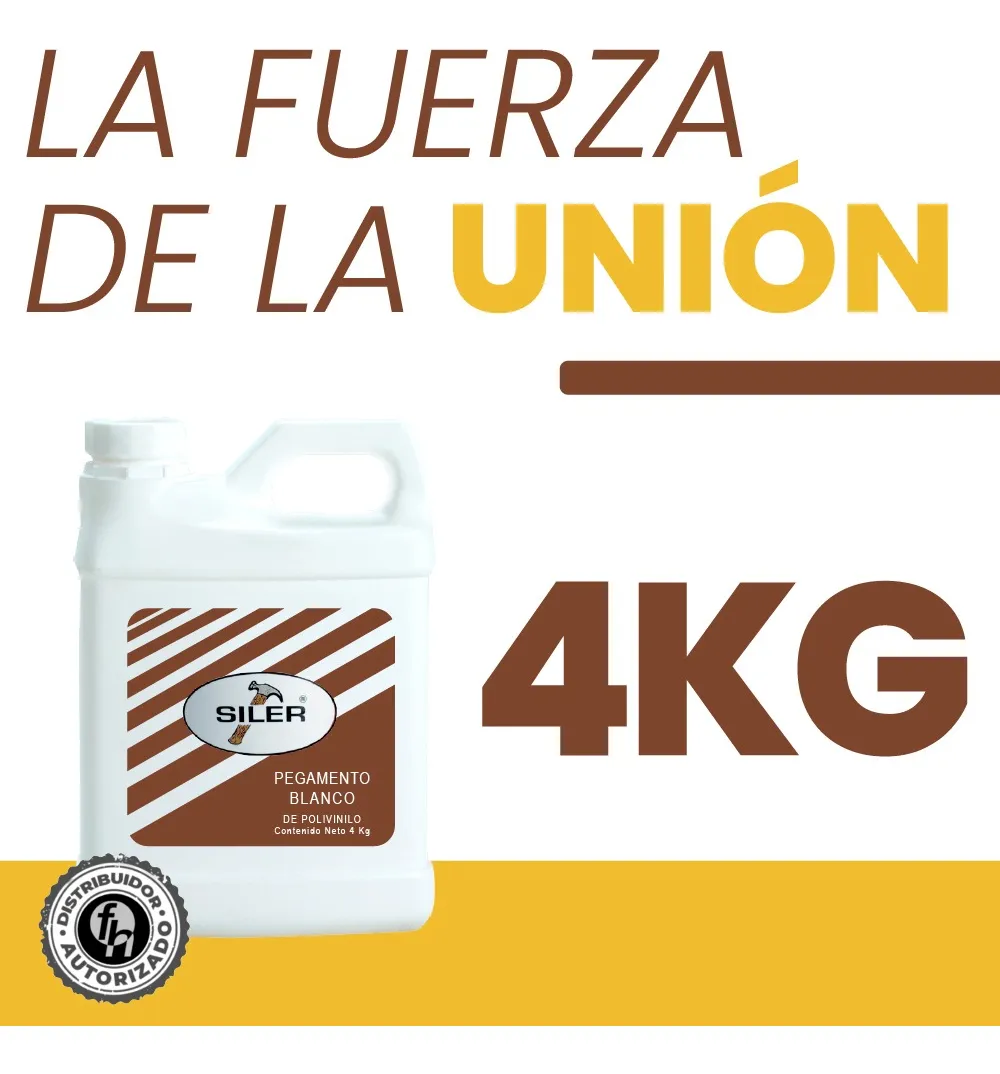 Pegamento Blanco Madera B4000 Siler Etiqueta Café 4 kg