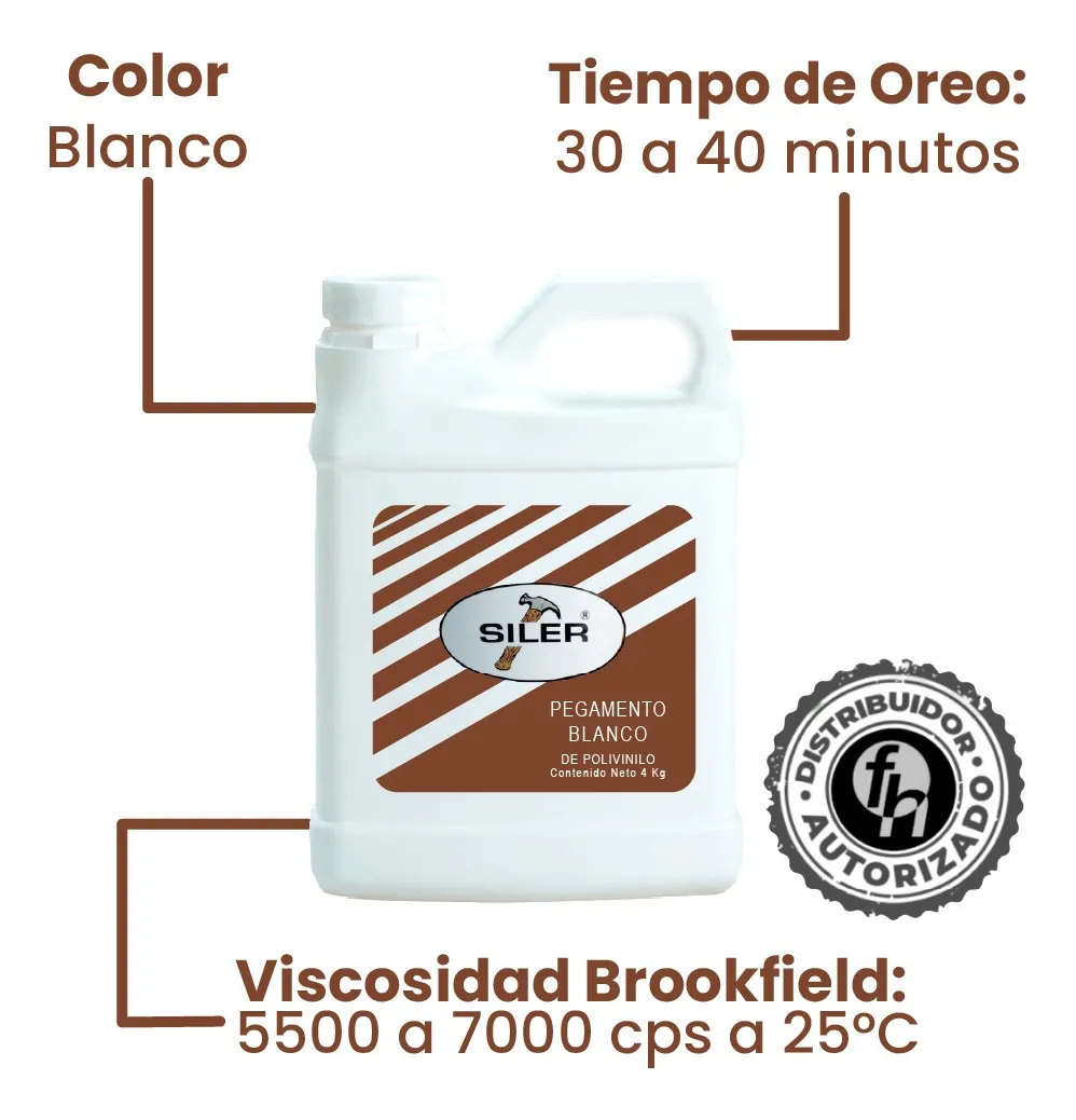 Pegamento Blanco B1000 Madera Siler Etiqueta Café 1 kg