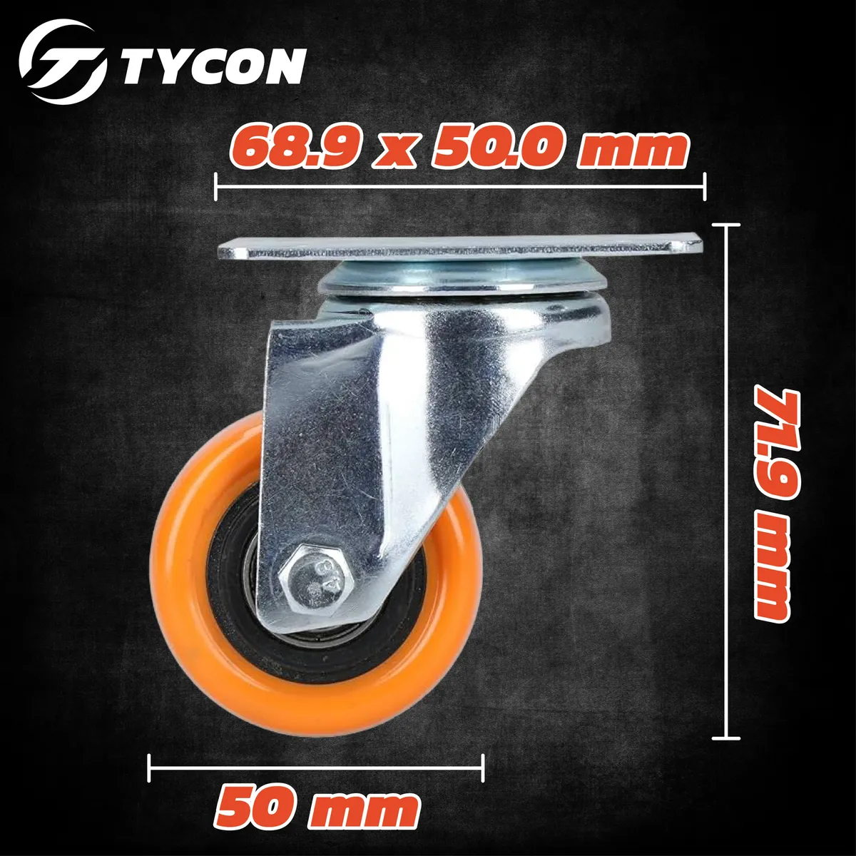 Rodaja Giratoria Rueda 50 mm Galvanizada Doble Balero