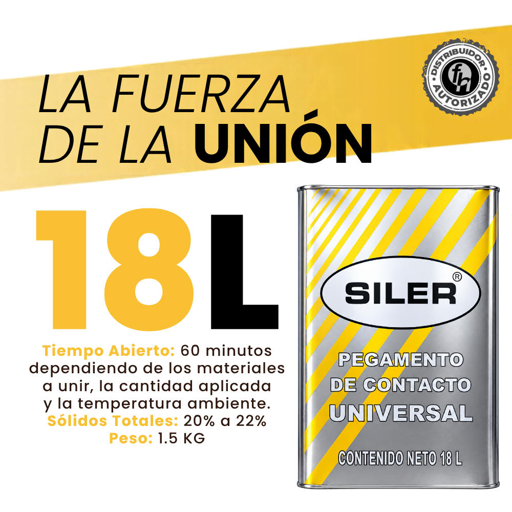 Pegamento Universal De Contacto Siler Amarillo 18 Litros