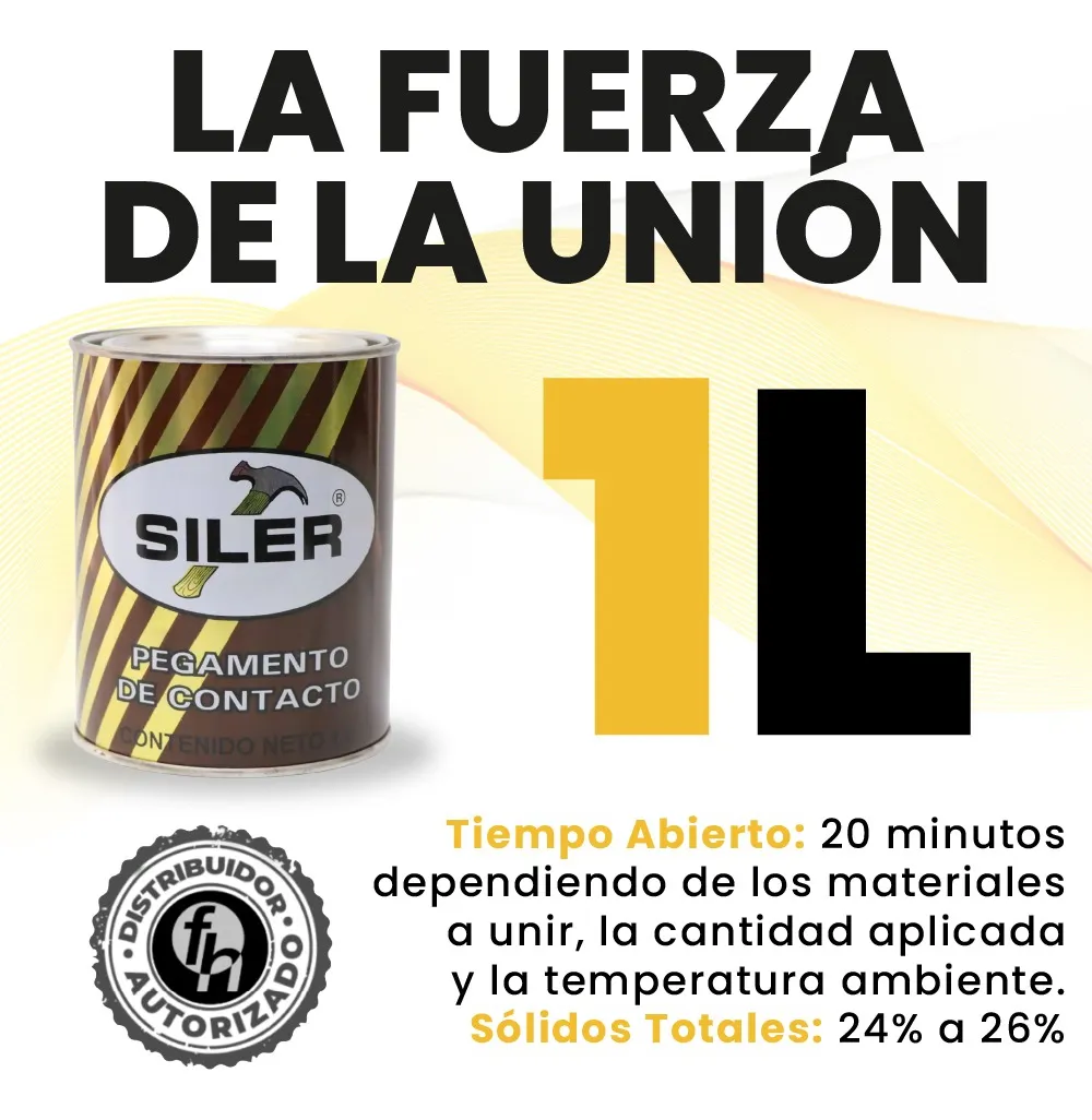 Pegamento Universal De Contacto Siler Línea Dorada 1 Litro Amarillo