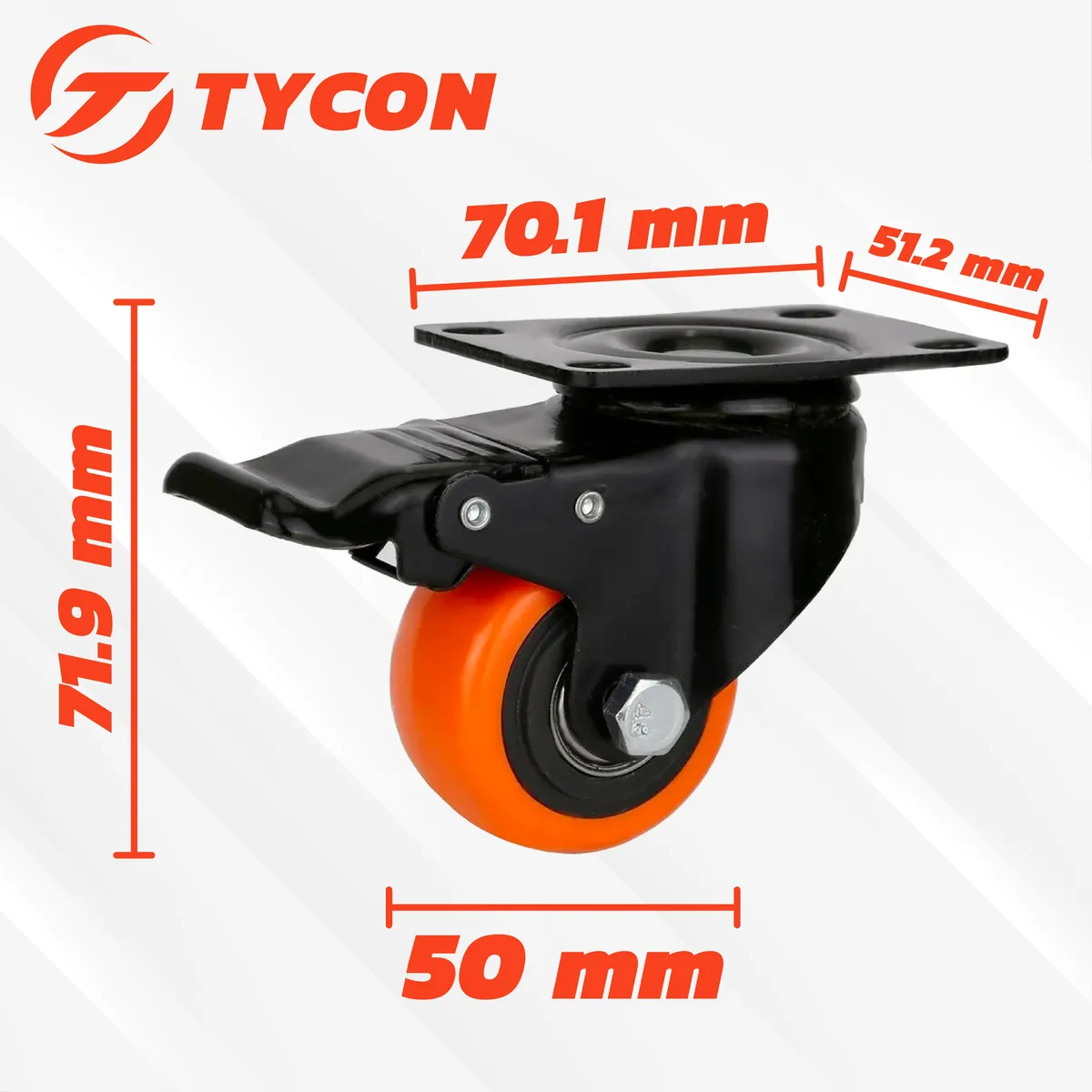 Rodaja Giratoria Rueda 50 mm Con Freno Doble Balero