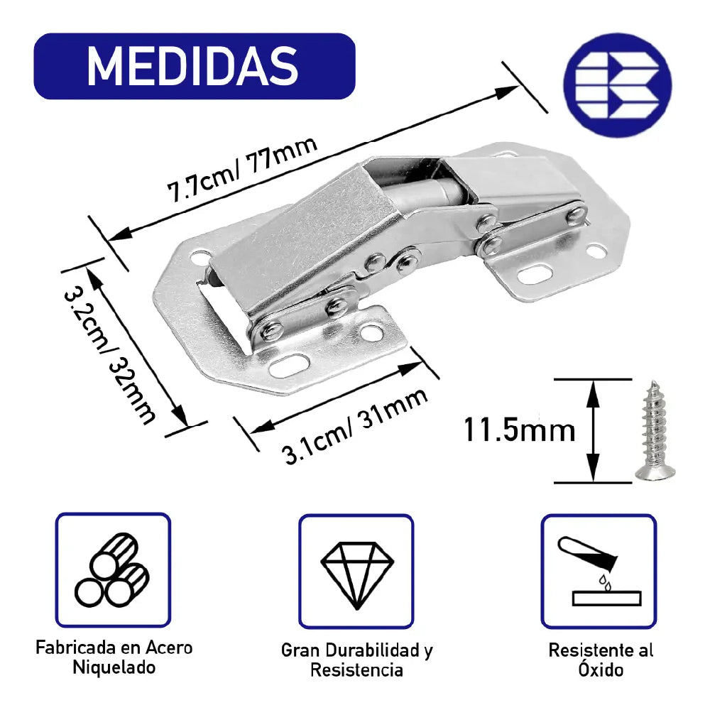 Bisagra Bidimensional De Sobreponer Ferrari Mini 90°