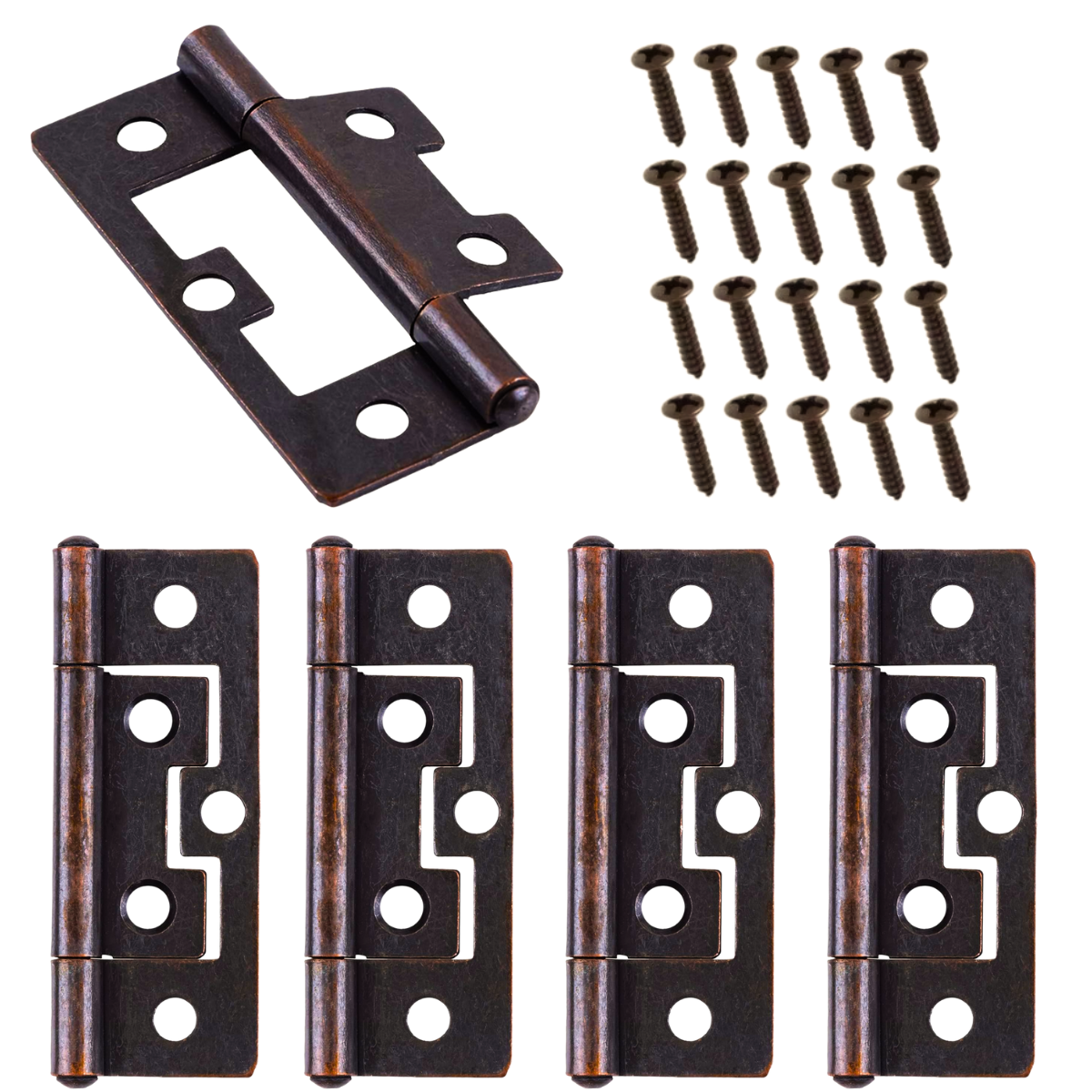 Bisagra Bandera 3" Cobre Antiguo 10 Piezas Con Tornillos
