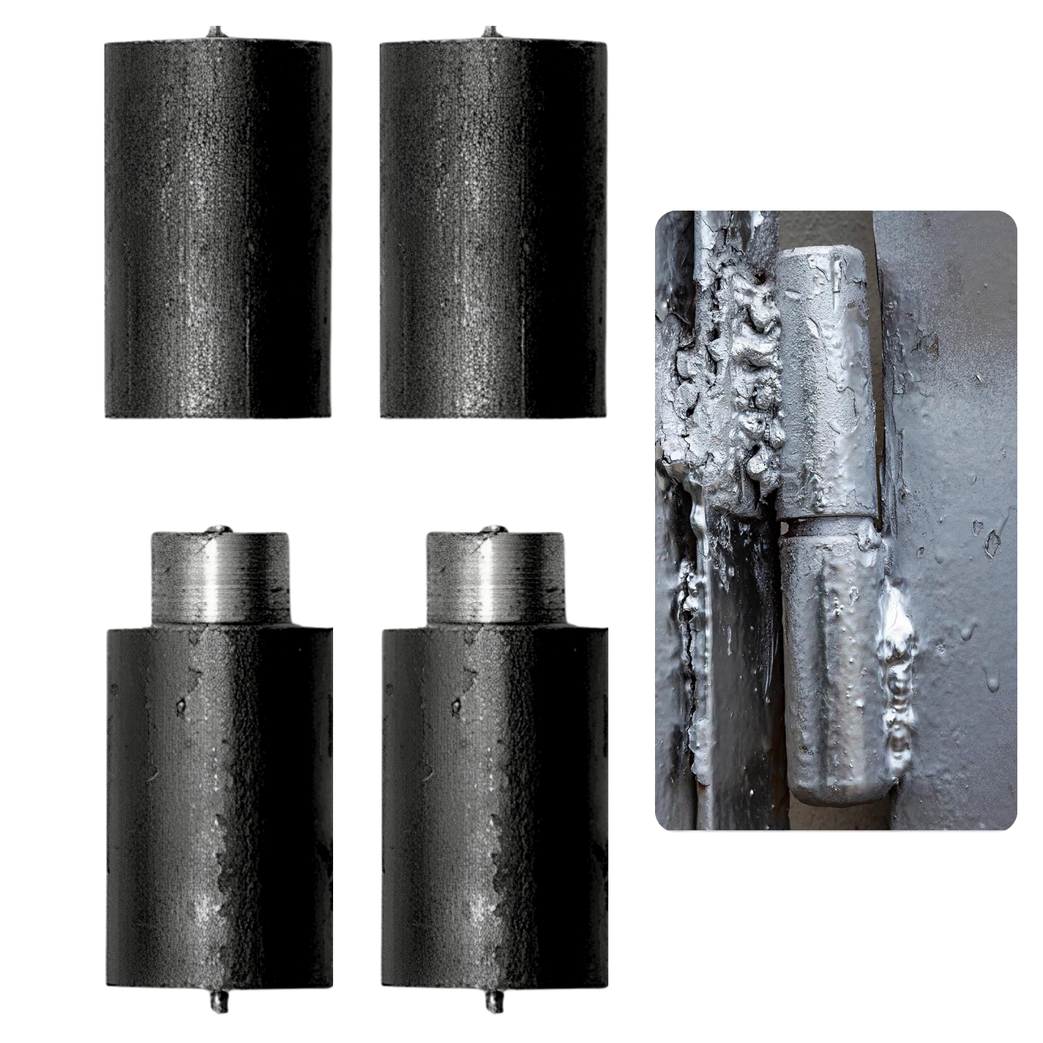 Bisagra Tubular Maquinada Negro Mate 1 Pieza