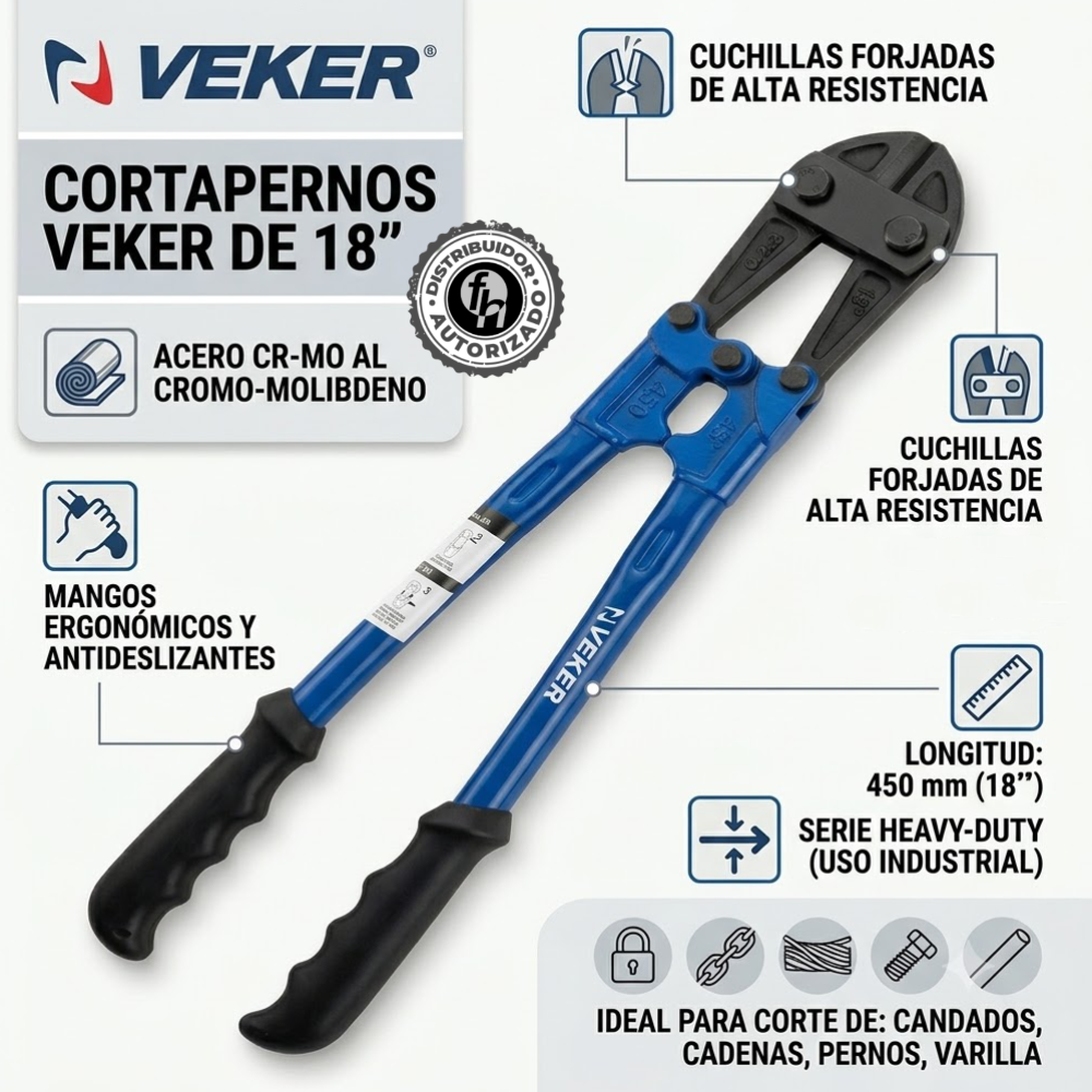 Cortaperno Cizalla Profesional 18pulg Uso Rudo Acero 12180