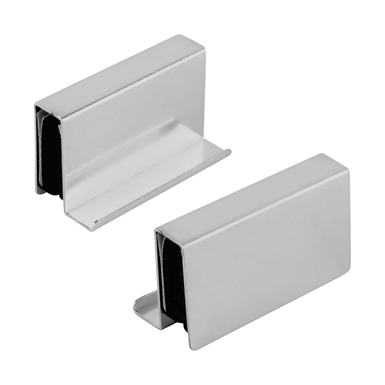 Jaladera Tipo Labio Cromo Rectangular Para Puerta De Cristal