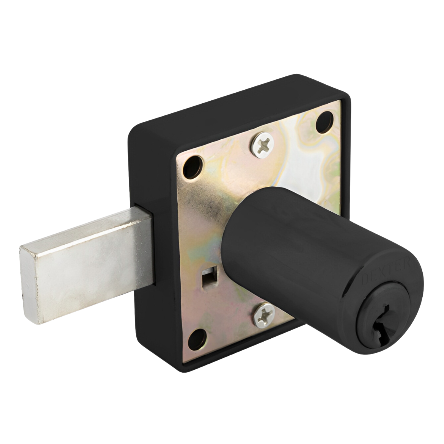 Cerradura Para Mueble 6423 Cañón Largo Negro Dexter