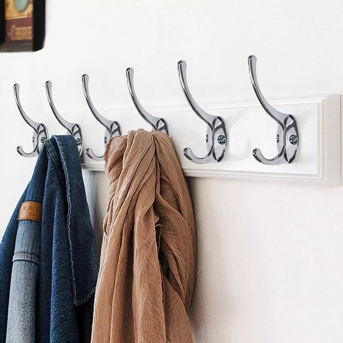 Gancho Perchero Reforzado Colgador De Pared Cromo Con Tornillos