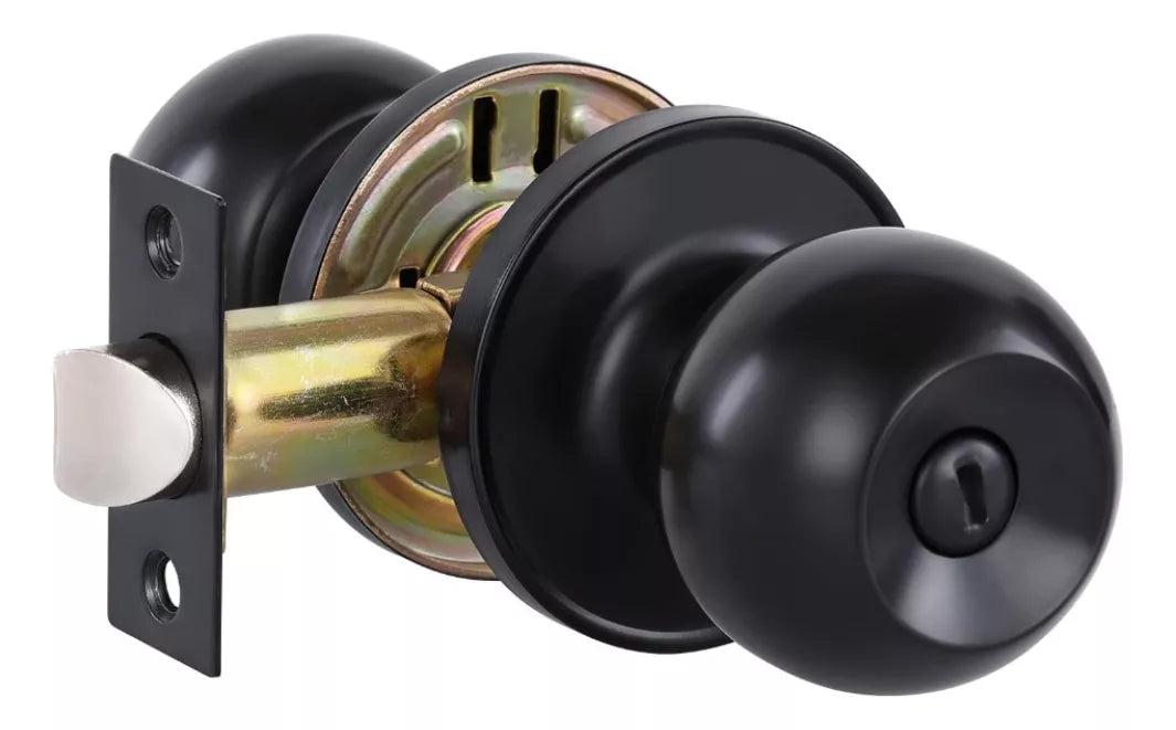 Cerradura Chapa De Perilla Baño Negro Mate Porter