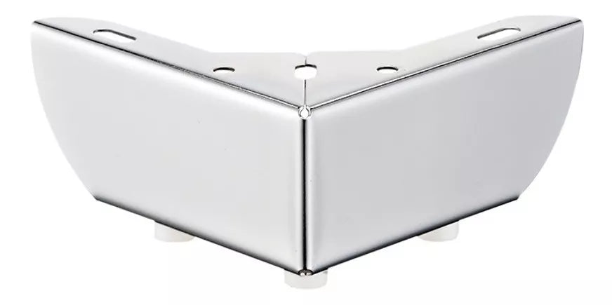 Pata Para Sofá y Muebles Esquinera 6 cm Acero Cromo 4 Piezas Con Tornillos