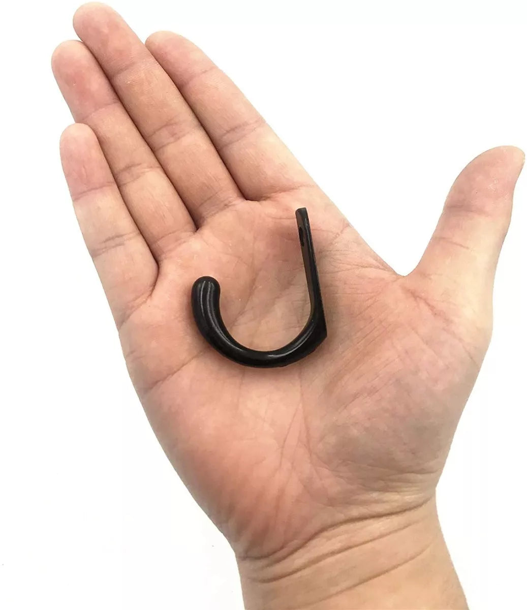 Gancho Perchero Chico Negro Mate Colgador Sencillo Con Tornillos