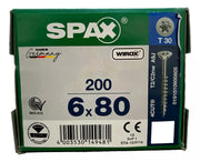 Tornillo Spax Madera 6x80 mm Media Cuerda T30