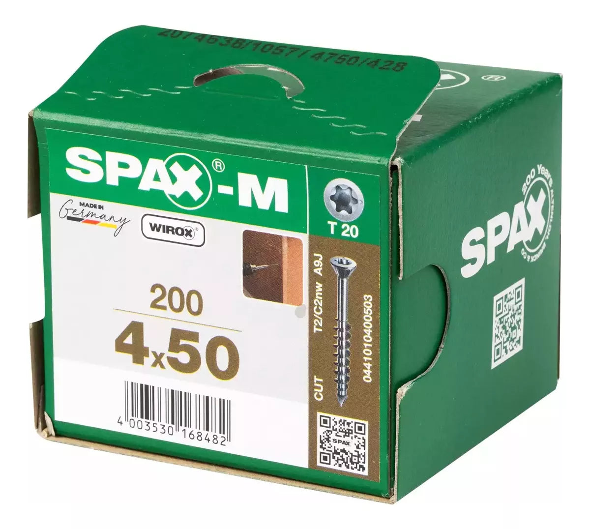 Tornillos Spax M Para MDF 4x50 mm Caja Con 200 Piezas