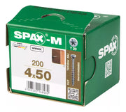 Tornillos Spax M Para MDF 4x50 mm Caja Con 200 Piezas