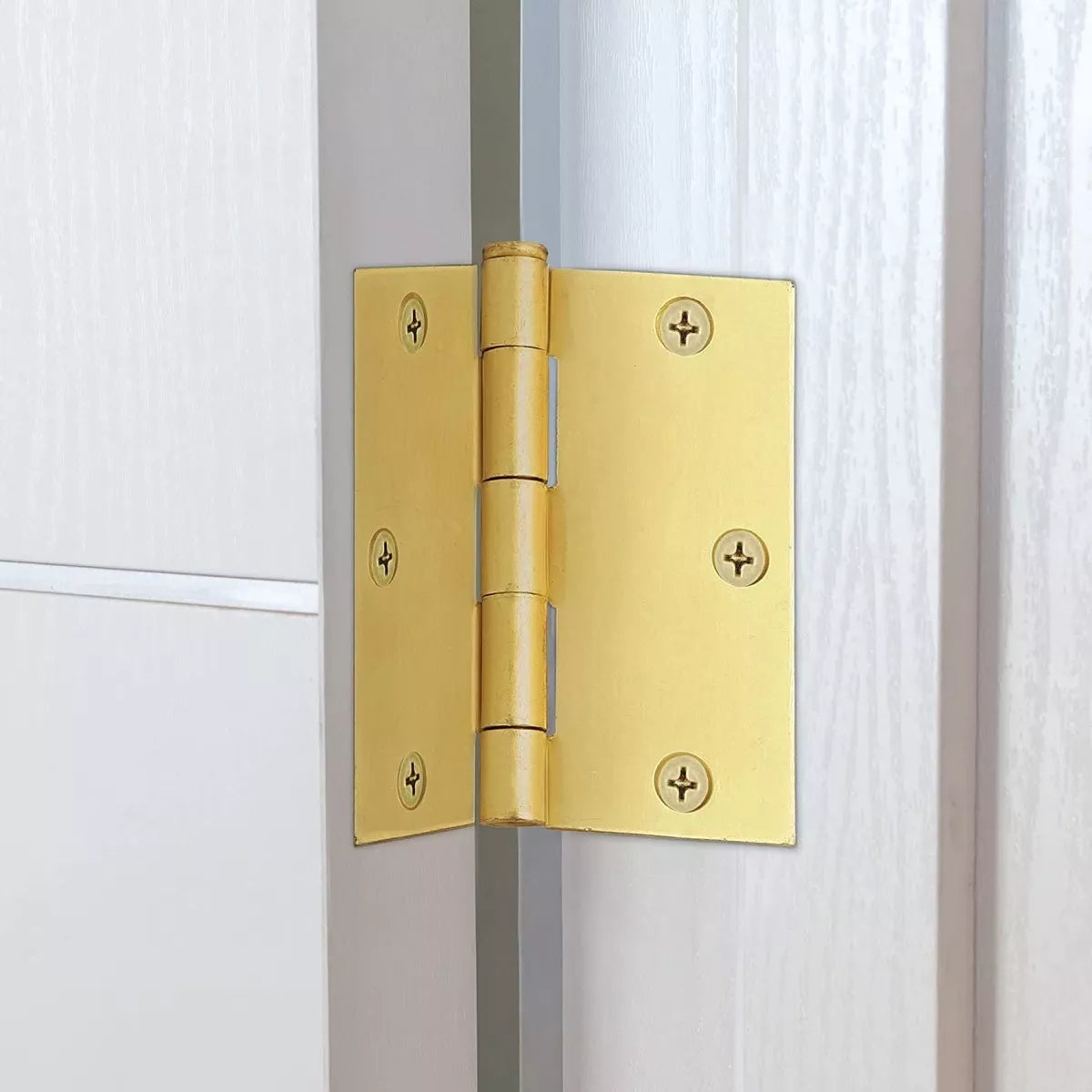 Bisagras 3x3 Pulgadas Para Puertas de Madera Latón Brillante Con Tornillos