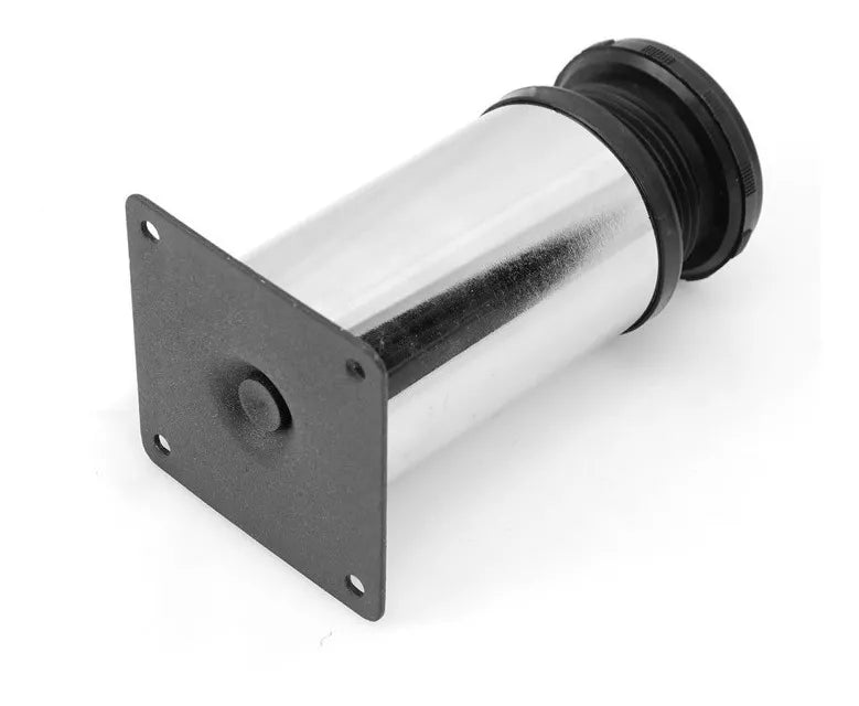 Pata Para Sofá y Muebles Regulable Redonda Acero Cromo 10-11 cm Con Tornillos