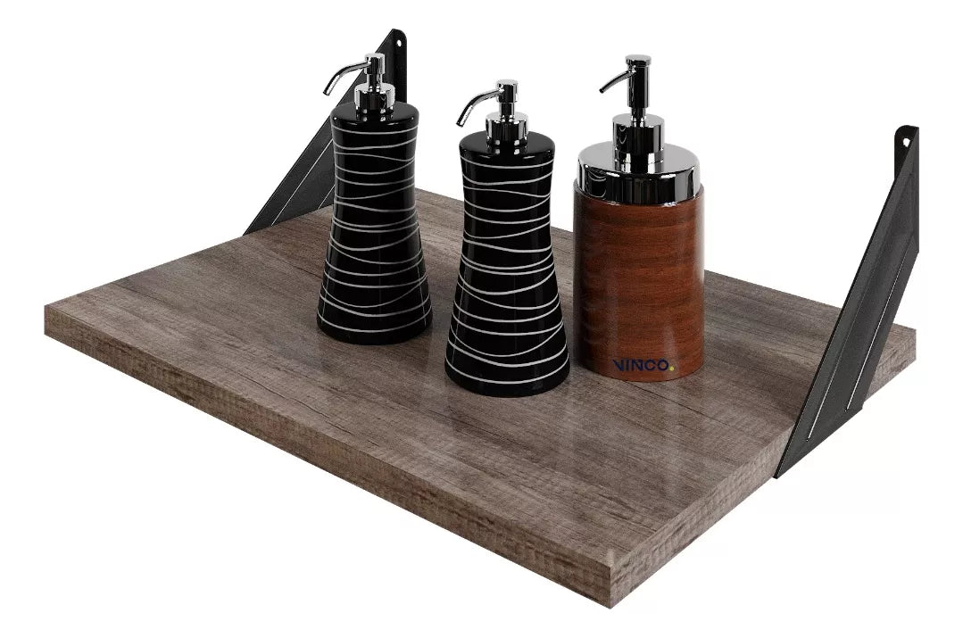 Repisa Estantería Melamina Lombardía 40x30 cm Soporte Negro Minimalista Moderna