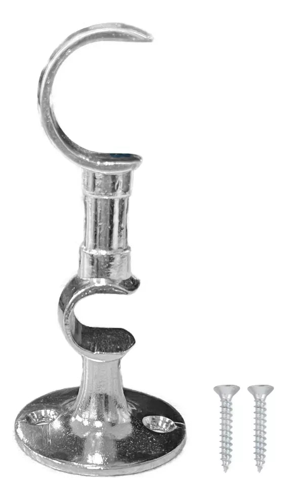Soporte Doble Central Tubo Redondo Para Cortinero 1 Juego