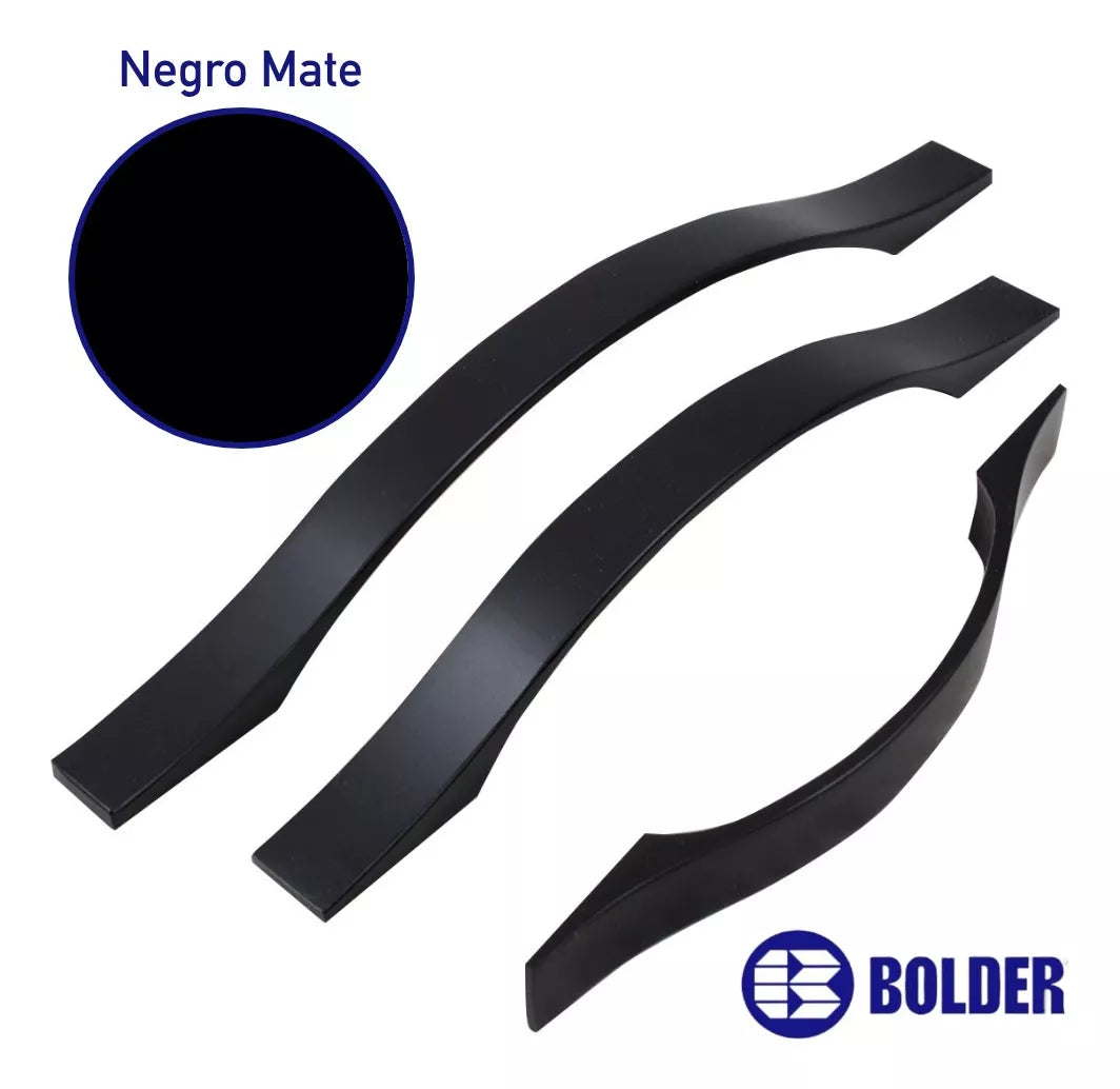 Jaladera Tirador Para Muebles Modelo "S" Negro Mate Con Tornillos