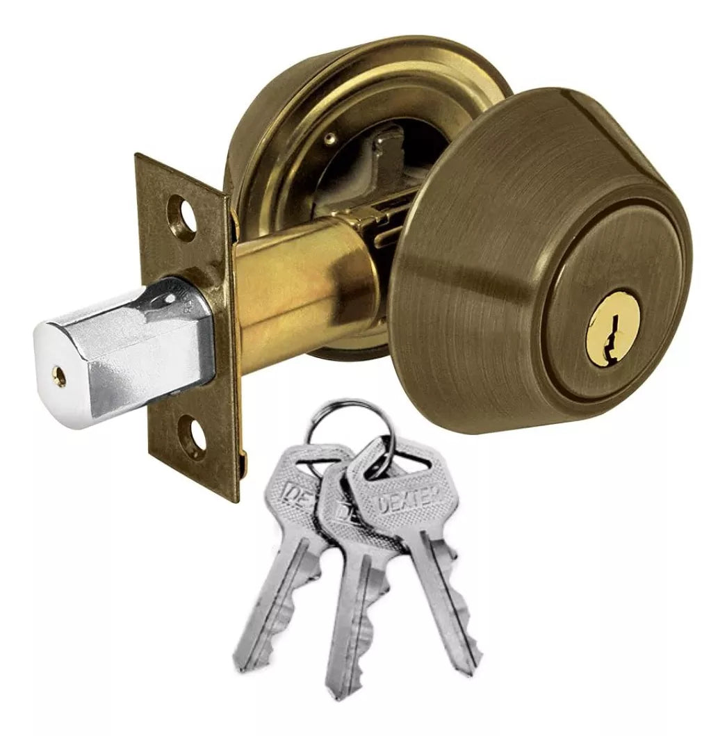 Cerrojo De Seguridad 6633 Llave/Llave Latón Antiguo Dexter