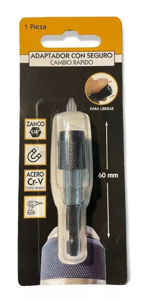 Adaptador Magnético de Broca Cambio Rápido Con Seguro 1/4 Filo Tools