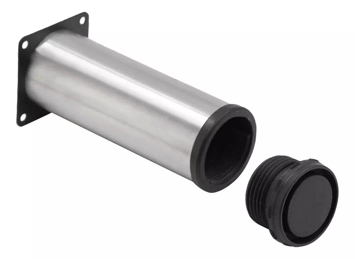 Pata Para Sofá y Muebles Regulable Redonda Acero Cromo 15-16 cm Con Tornillos