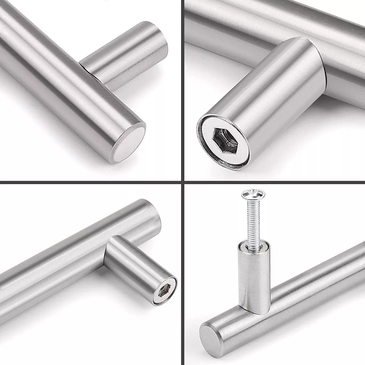 Jaladera Manija De Barra Hueca 49.6 cm Acero Inoxidable Con Tornillo