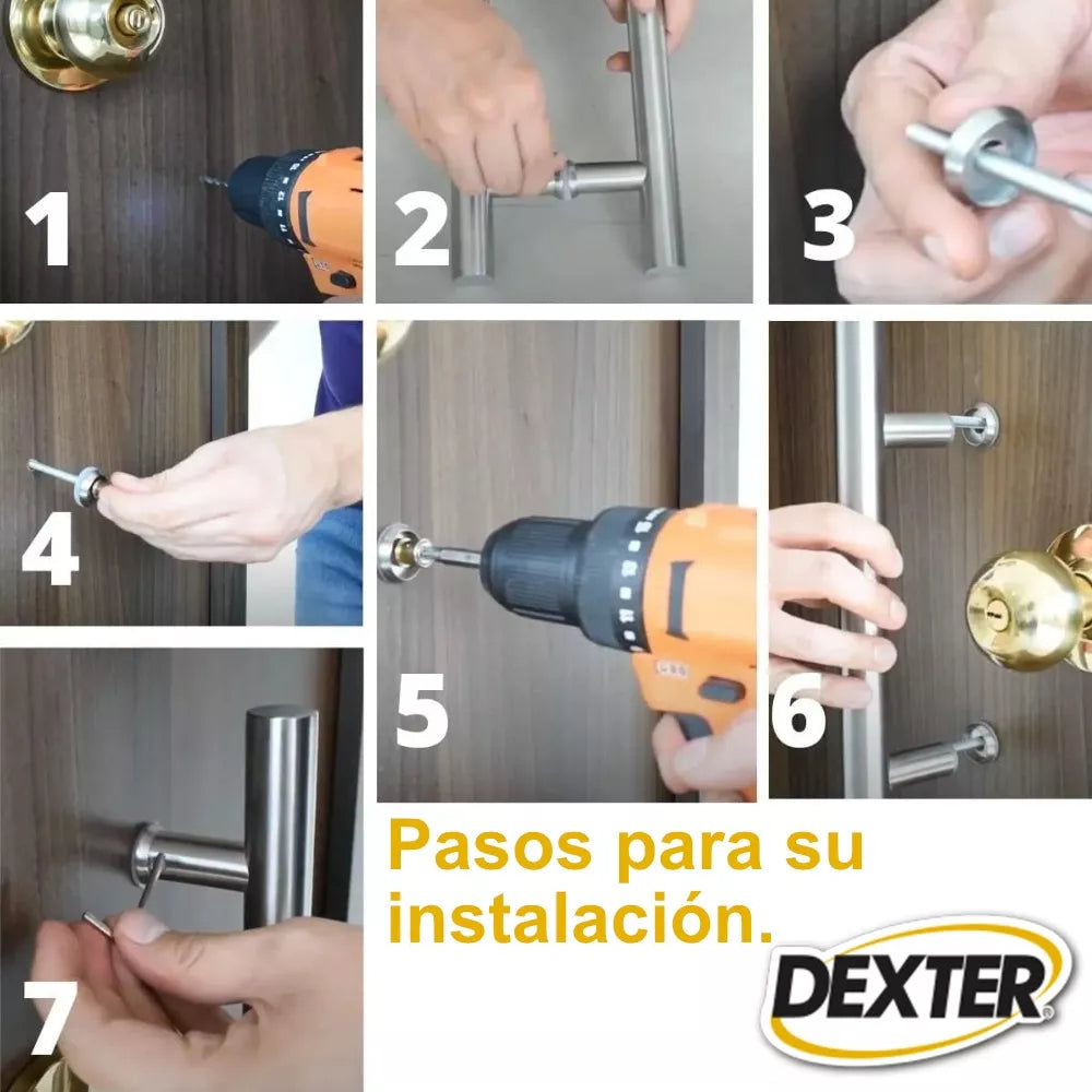 Jaladera Tipo "H" Puerta Principal Acero Inoxidable Dexter