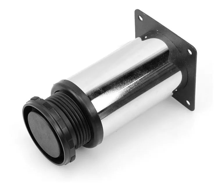 Pata Para Sofá y Muebles Regulable Redonda Acero Cromo 8-9 cm Con Tornillos