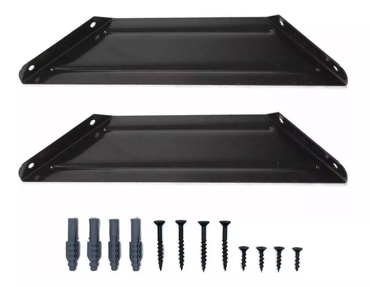 Repisa Estantería Melamina Negro 40x30 cm Soporte Negro Minimalista Moderna