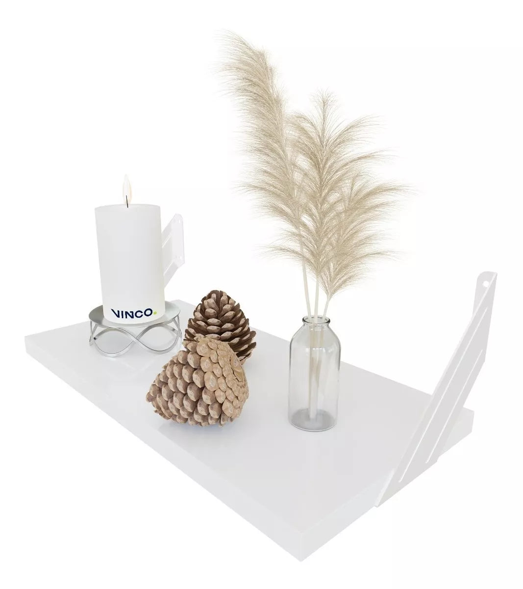 Repisa Estantería Melamina Blanca 40x20 cm Ménsula Minimalista Moderna