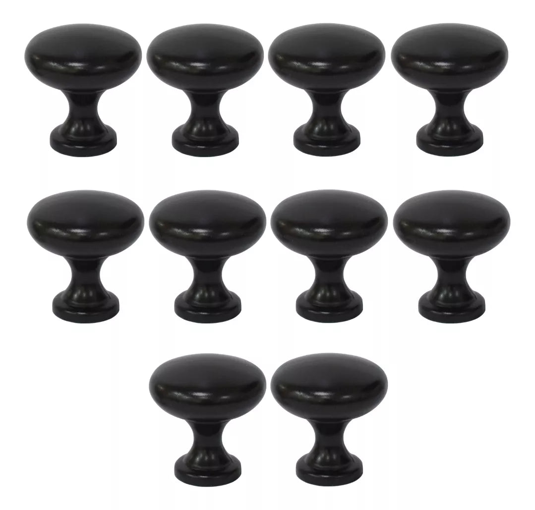 Jaladera De Botón Praga Negro Mate Handy Home