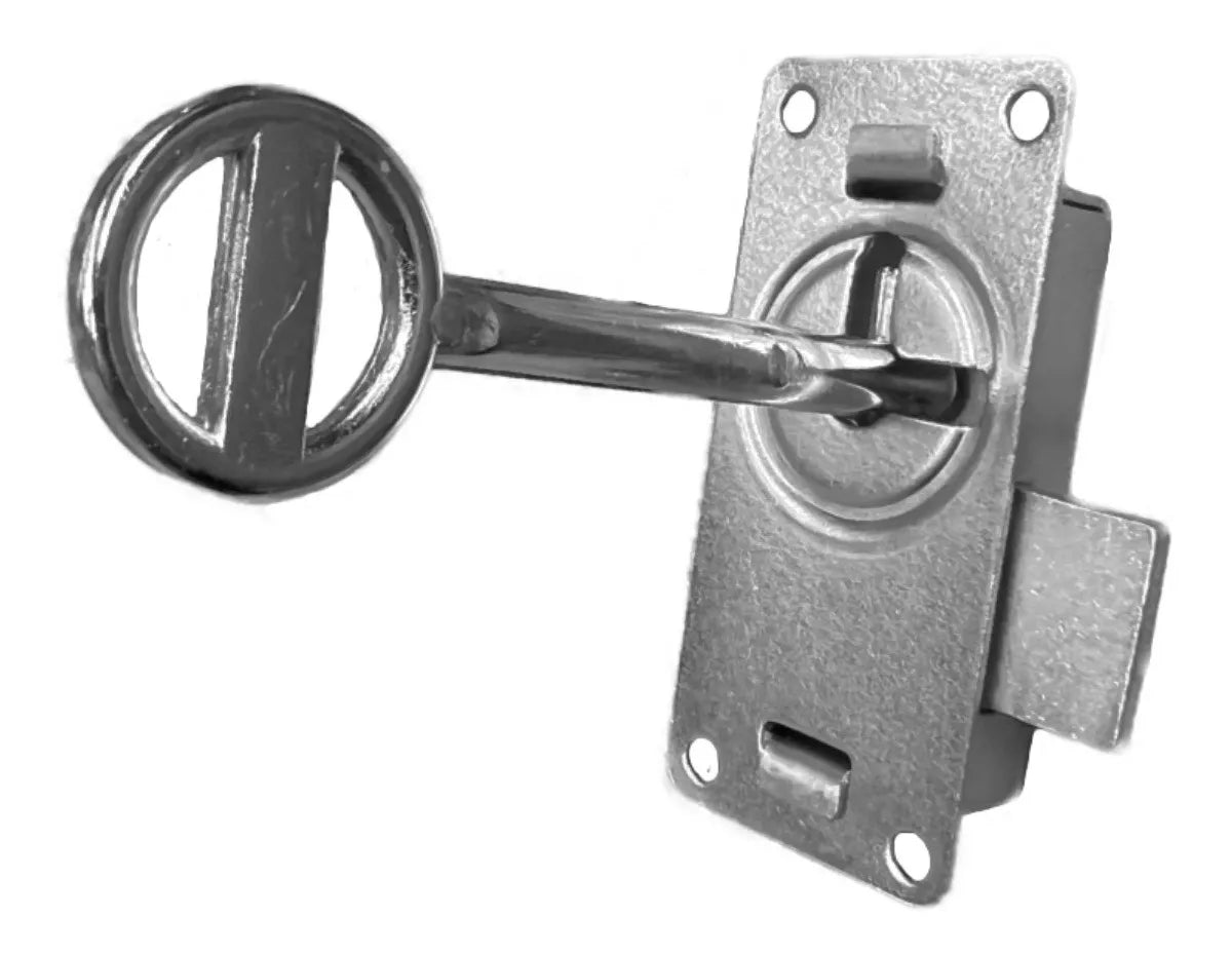 Chapa Para Ropero Antiguo Con Llave Níquel Satinado