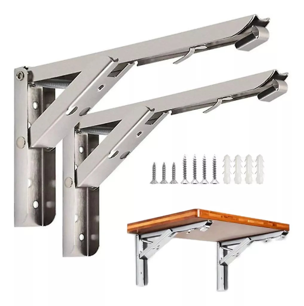 Soporte Abatible Slim Para Repisa Acero Inoxidable 30 cm