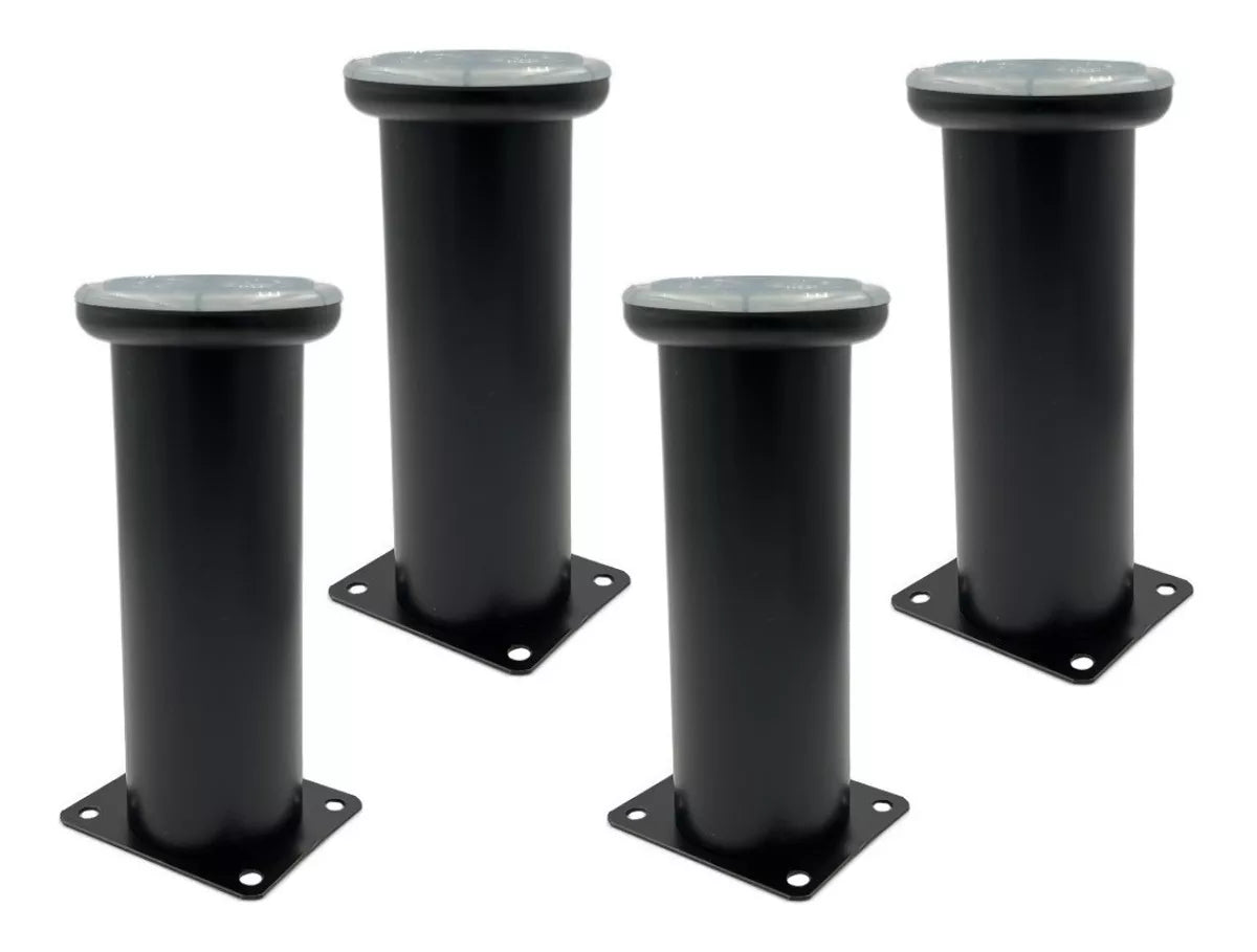 Pata Para Sofá y Muebles Redonda Acero Negro Mate 18 cm Con Tornillos