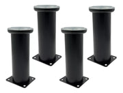 Pata Para Sofá y Muebles Redonda Acero Negro Mate 18 cm Con Tornillos