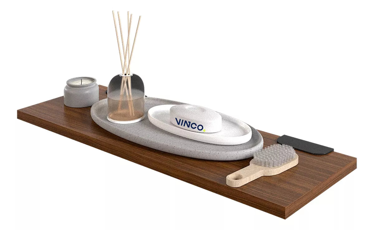 Repisa Flotante 20x60 cm Nogal Soporte Oculto Reforzado Minimalista