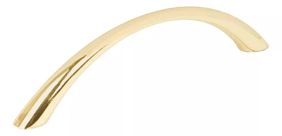 Jaladera Tipo Arco 96 mm Latón Brillante JN-1428 Con Tornillos