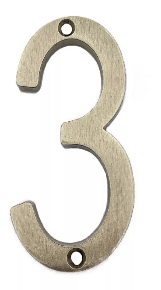 Números Residenciales Níquel Satinado Exterior Casa Altura 10 cm Aluminio 3D
