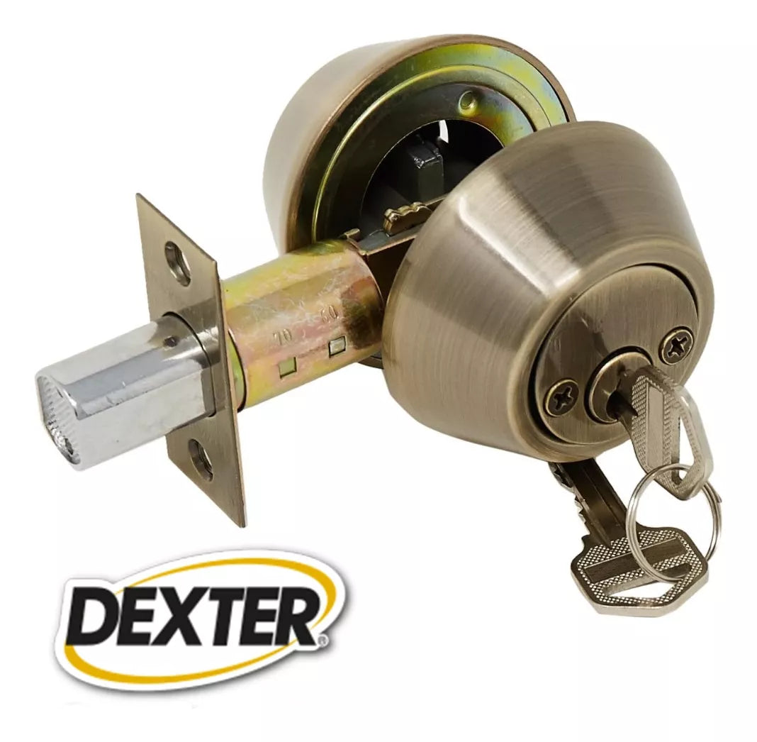 Cerrojo De Seguridad 6633 Llave/Llave Latón Antiguo Dexter